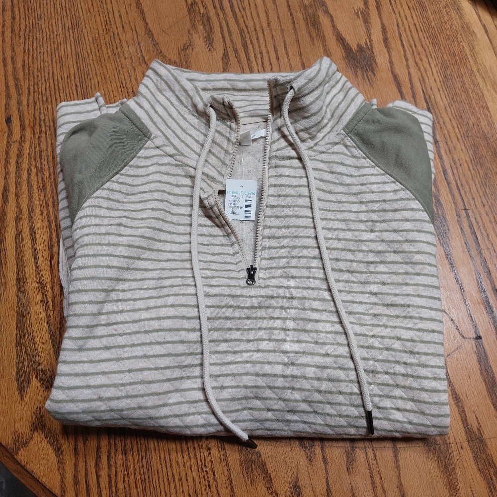 Striped 1/4 Zip NWT
